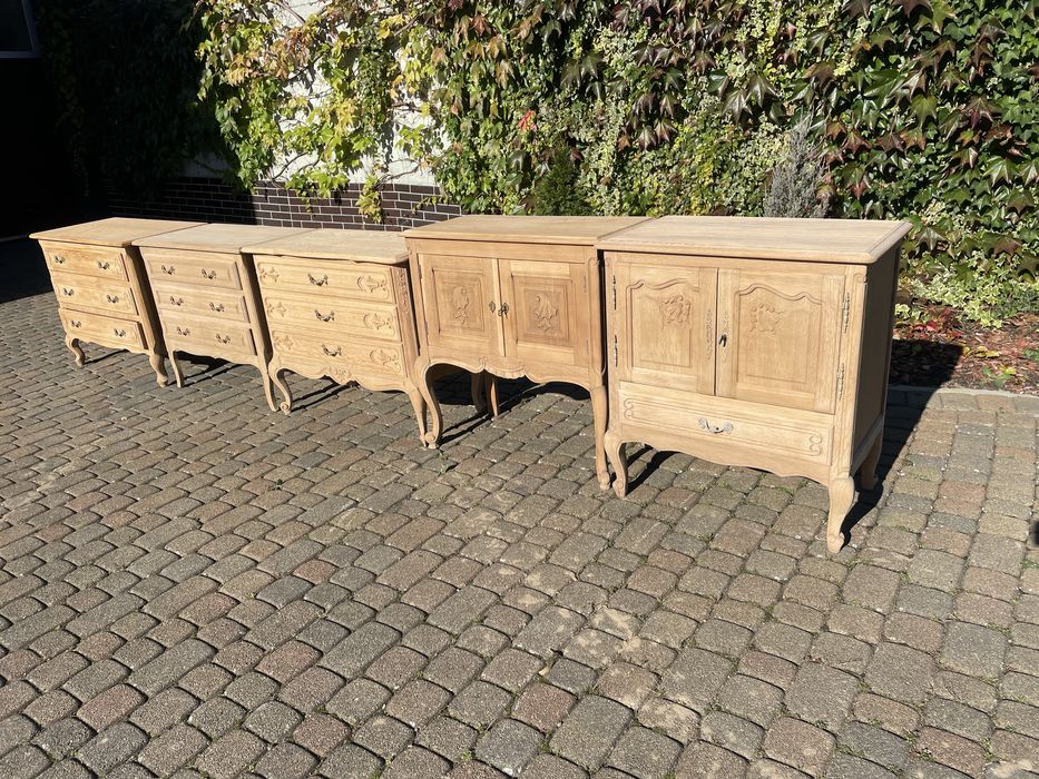 Komoda ludwikowska oczyszczona dąb Ludwik XV stylowa gięte nóżki