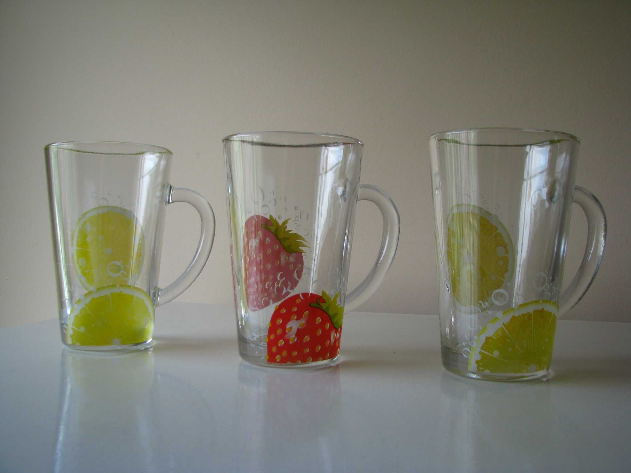 Szklanka do herbaty napojów kubek szklany filiżanka z motywami owoców