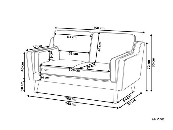 Beliani Sofa 2-osobowa welurowa zielona LOKKA