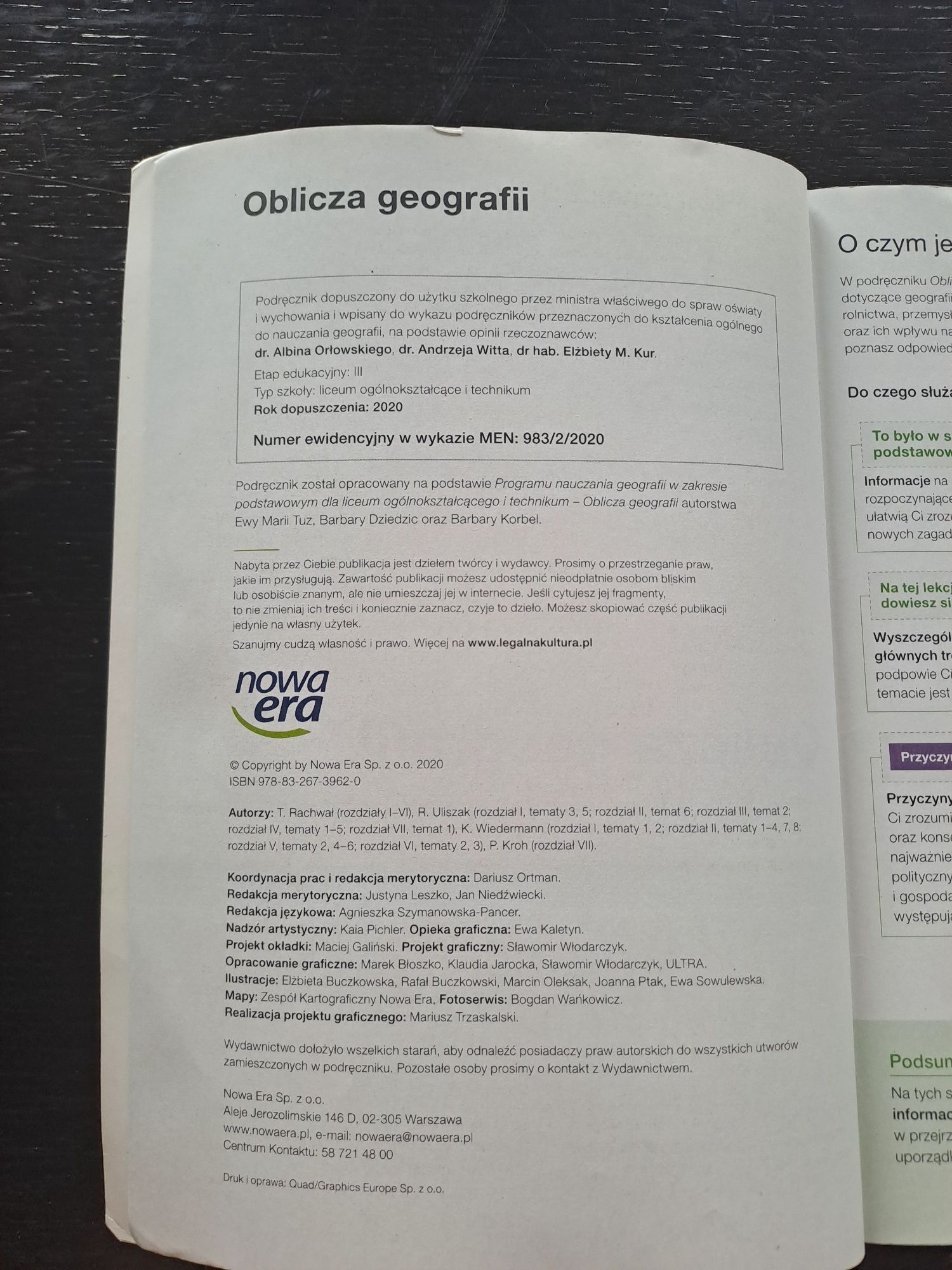 Oblicza geografii 2 podręcznik zakres podstawowy nowa era