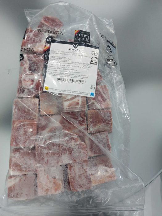 Mrożone mięso z kozy, worek po 1kg, karton 15kg. Halal i IFS/BRC HC.