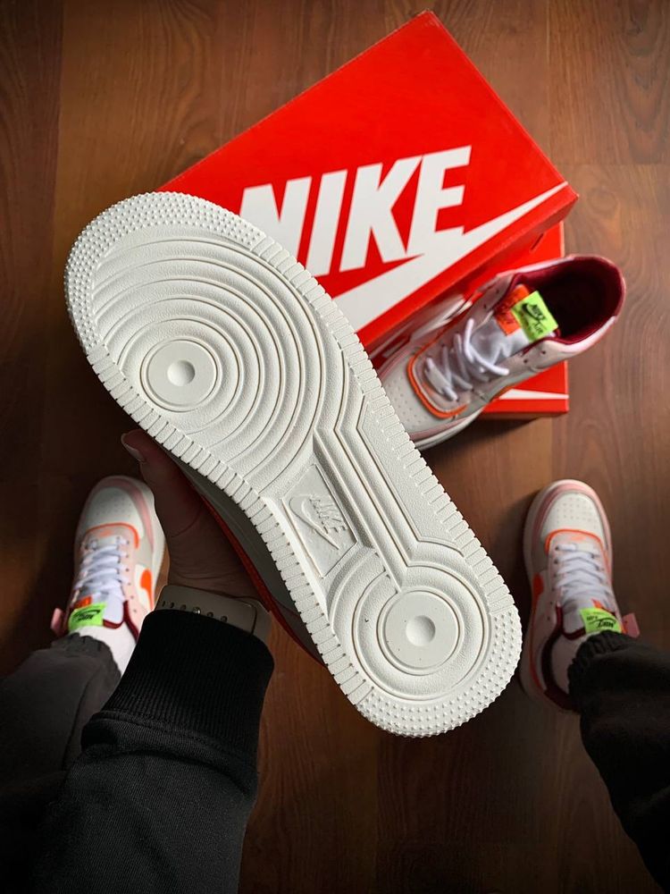 Nike Air Force 1 Shadow White & Pink & Orange