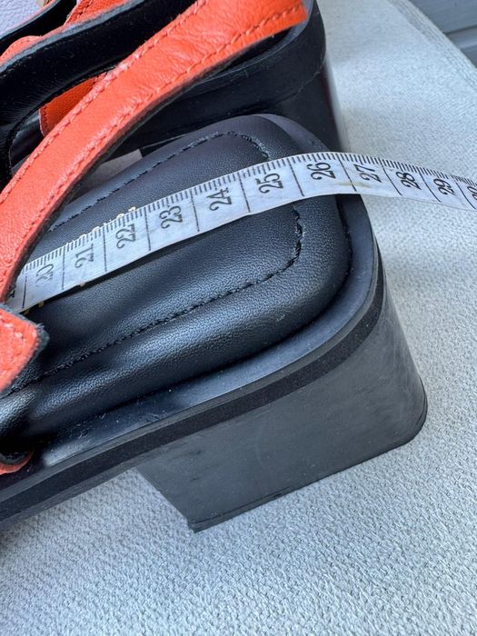 Nowe sandały damskie na obcasie WALK LONDON czarne pomarańczowe 40