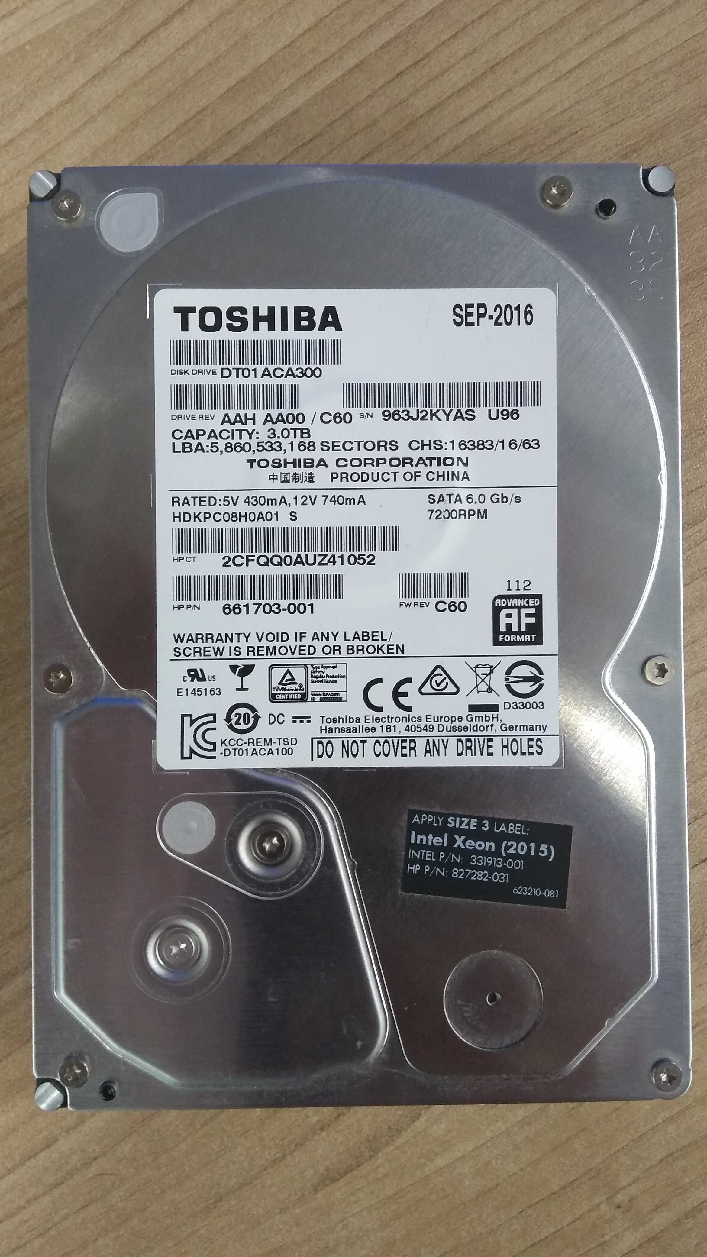 Szybki dysk TOSHIBA HDD 3 TB, 3.5", SATA III, 7200rpm, GWARANCJA !