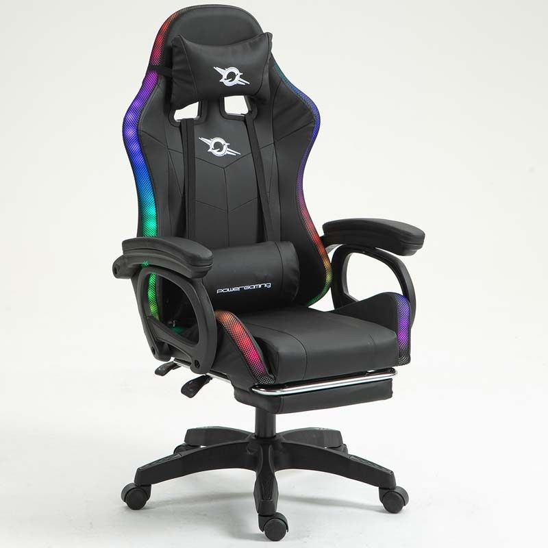 Cadeira gaming com Leds Nova na Caixa!  (Preto e branco)