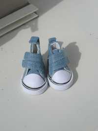 buty nowe dla lalki BJD  5 cm dł podeszwy kolor blue  jeans