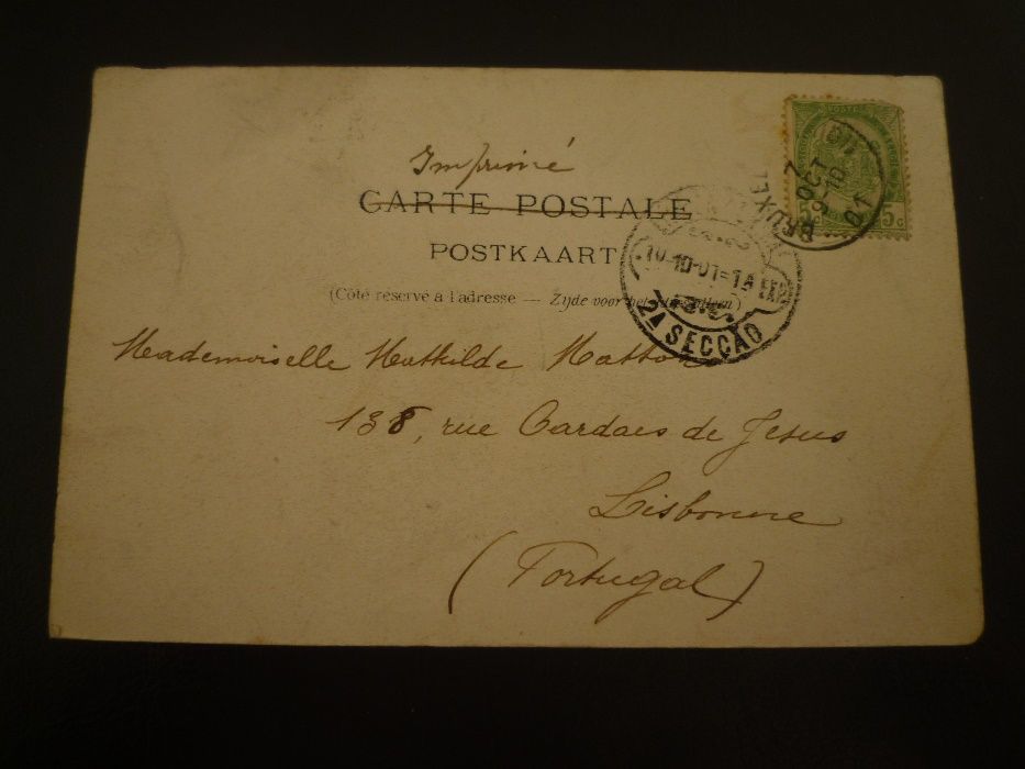 Carta Postal de Bruxelas Selado 1901