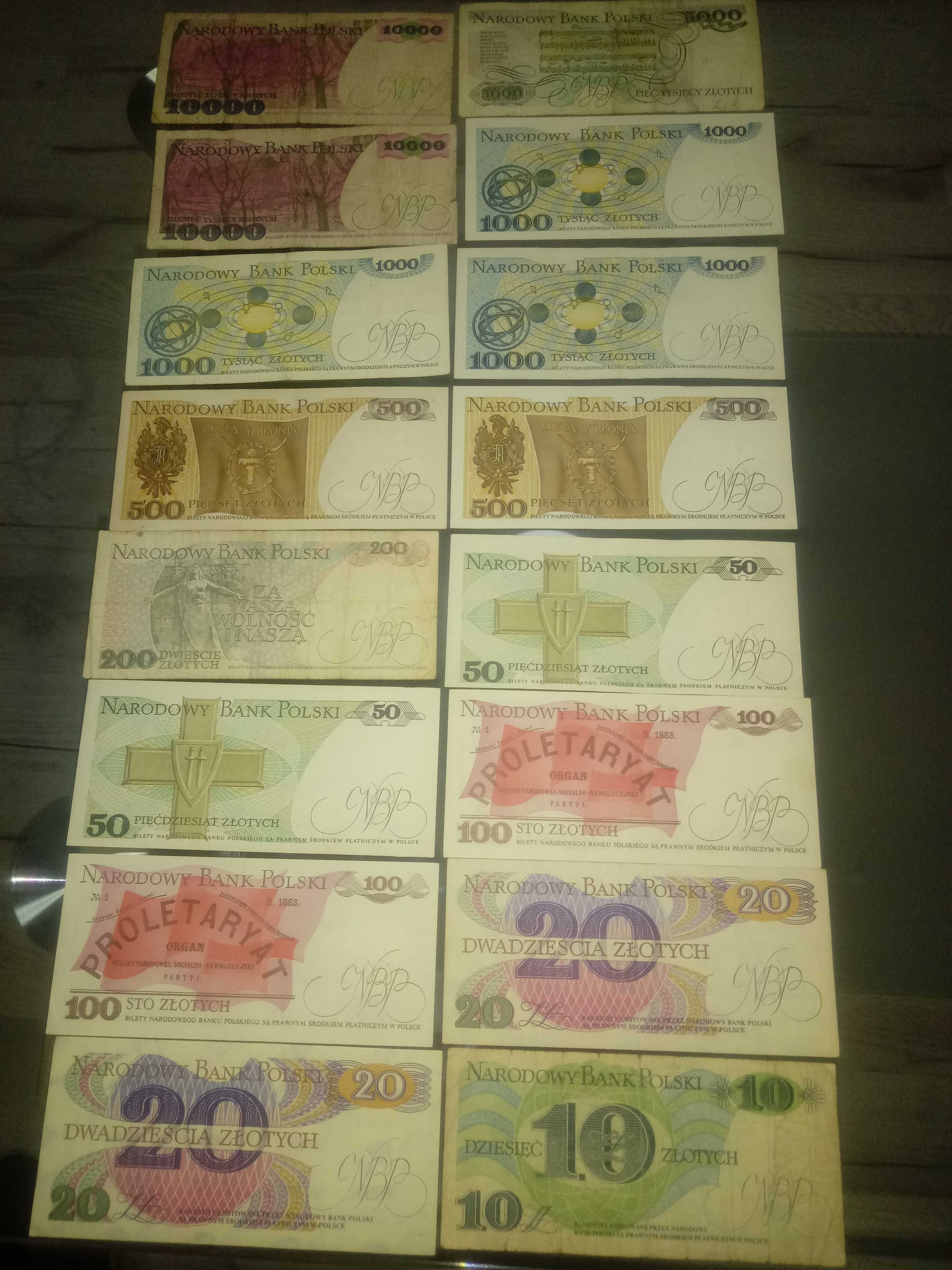 Banknoty prl różne