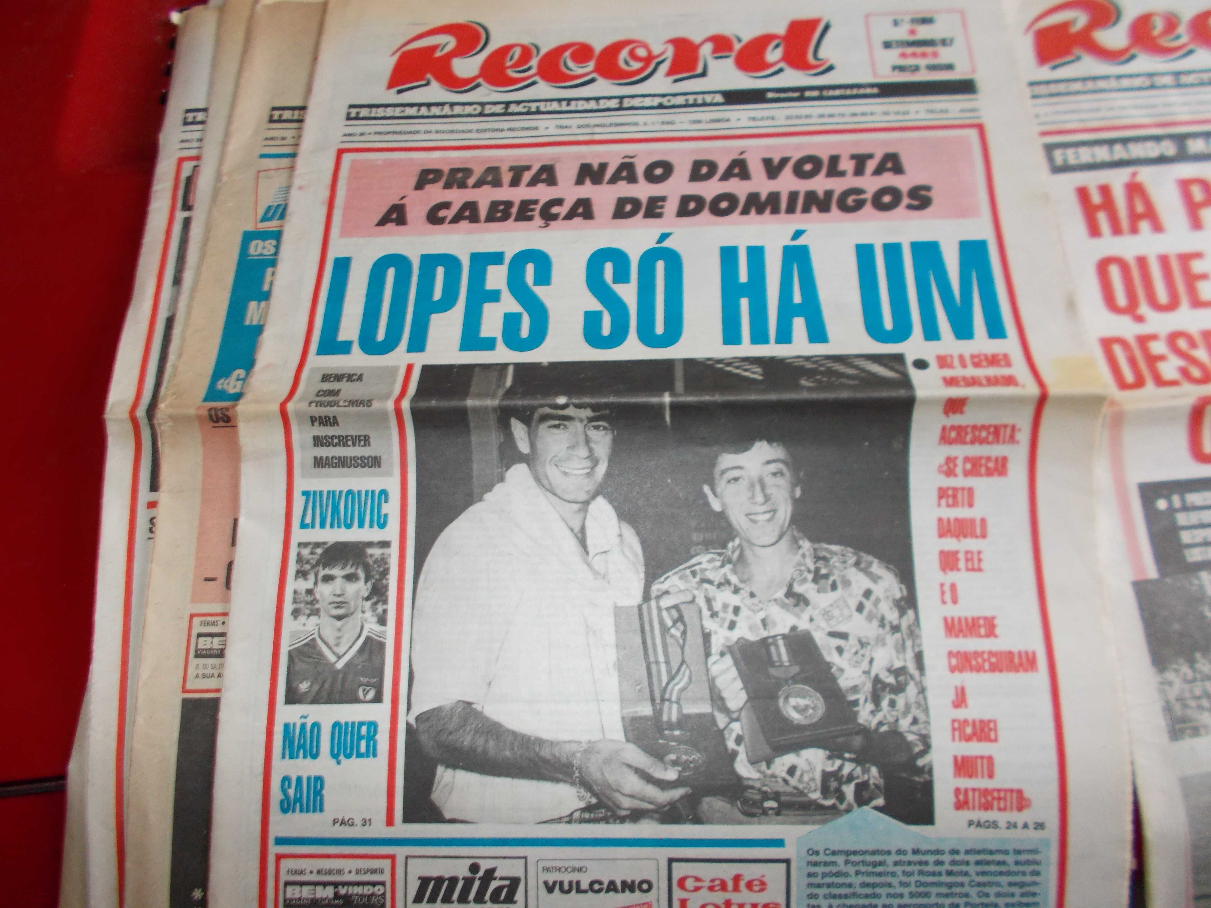 12 capas jornal Record 1987 .