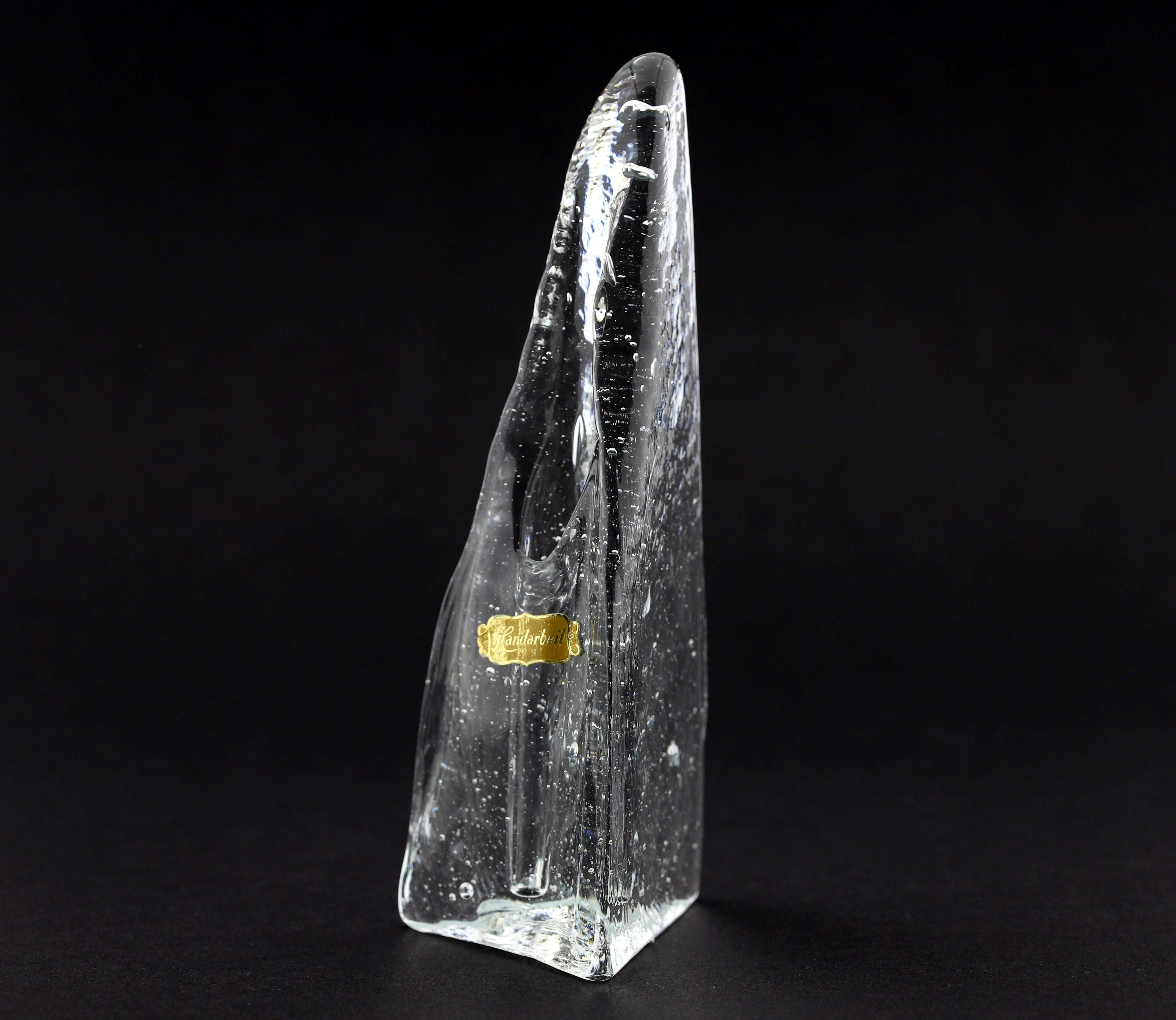 Szklany wazon solifleur świecznik wys 18,5cm Walther Glas Niemcy