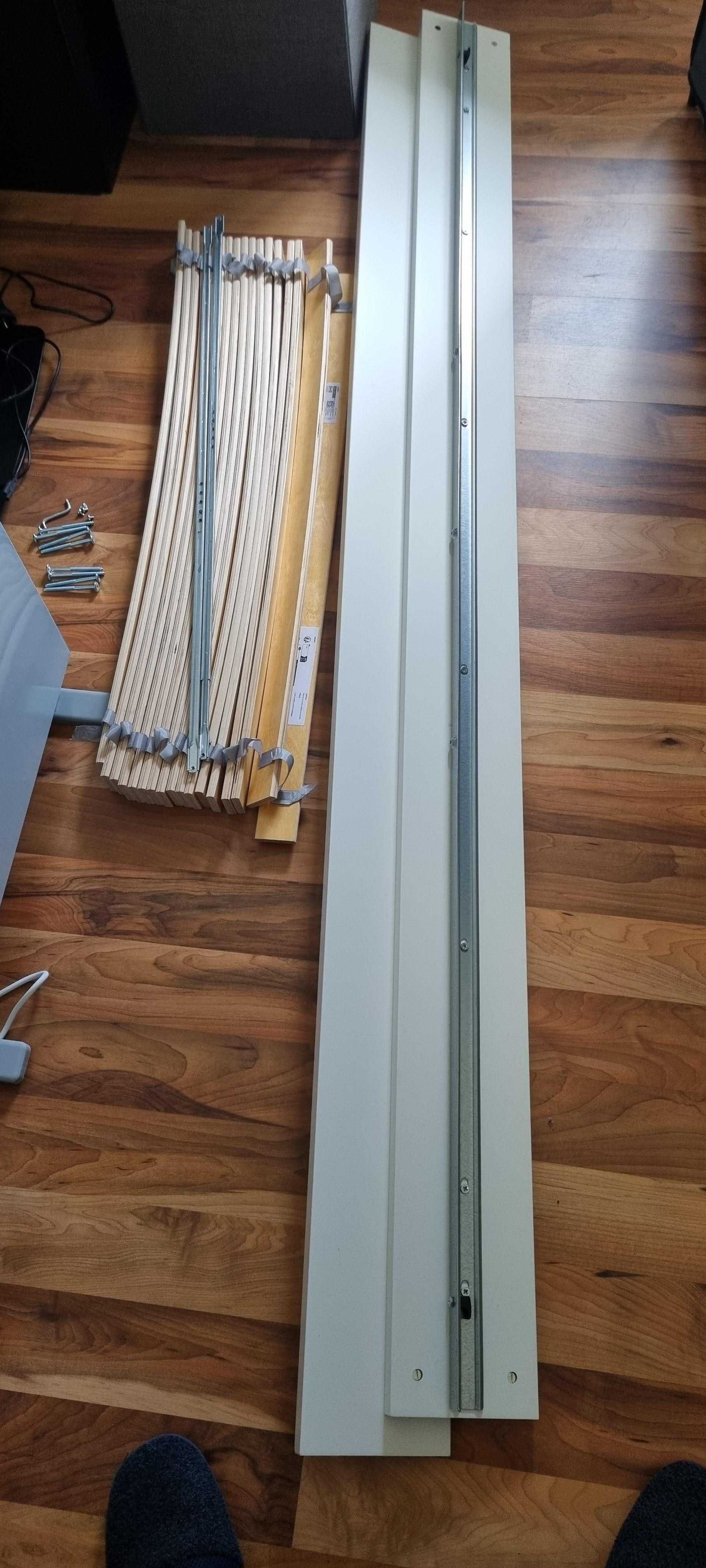 Cama SLÄKT c/estrado ripas, branco, 90x200 cm com um mês de uso