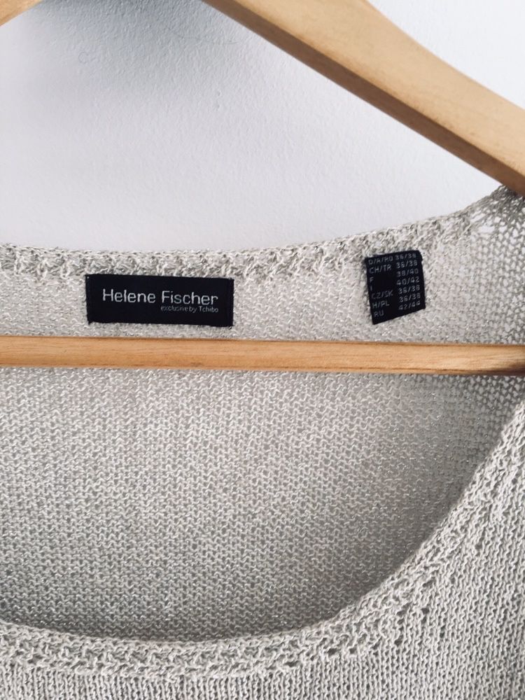 Sweter beżowy camel taupe basic tchibo