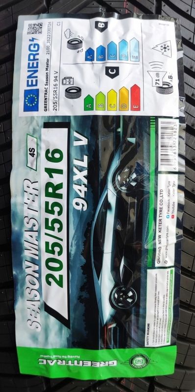 Opony 205/55r16 Greentrac Season Master 2025r C/B/71dB 3 lata gwar.