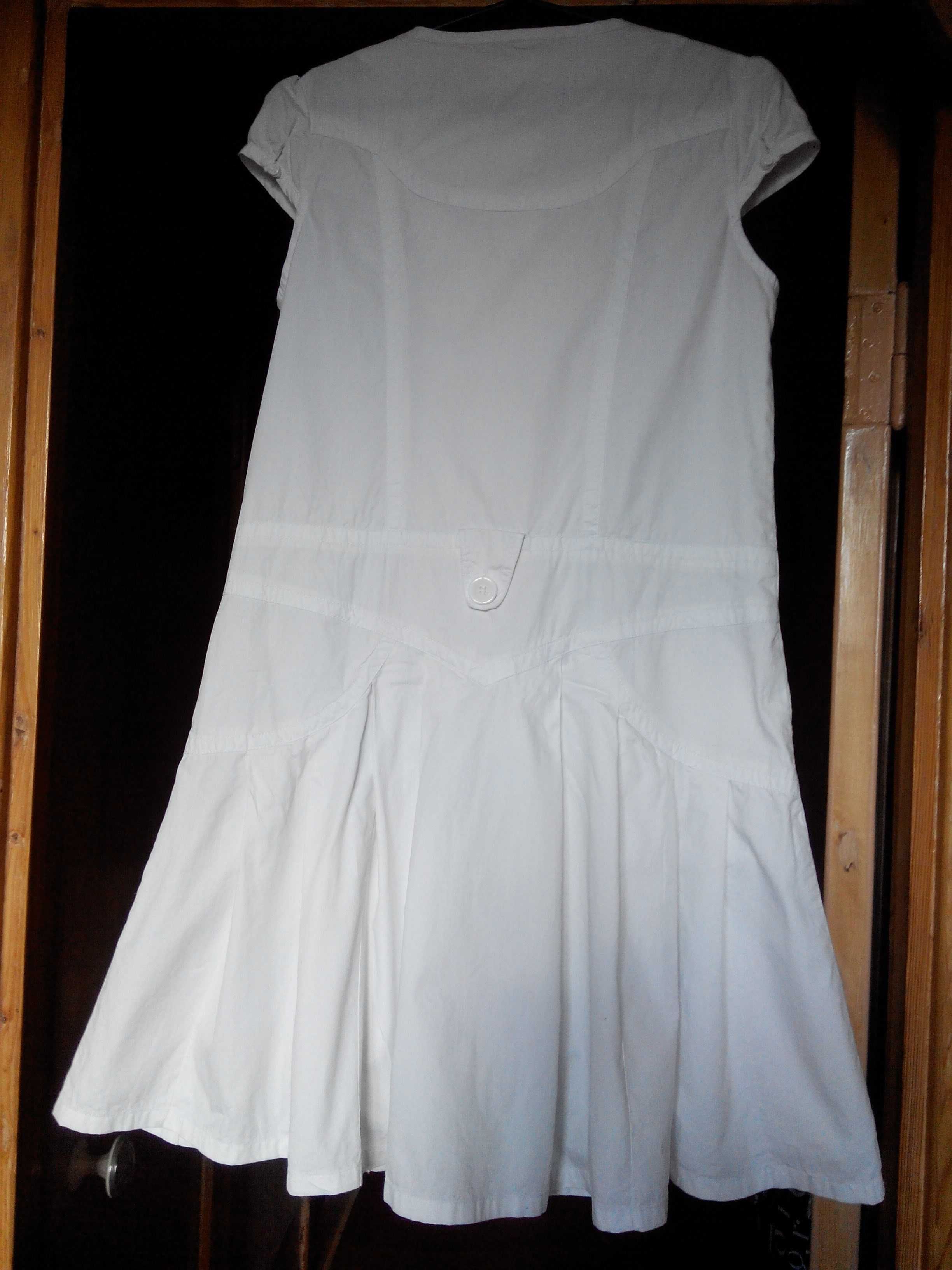 Белое модное платье, котон.