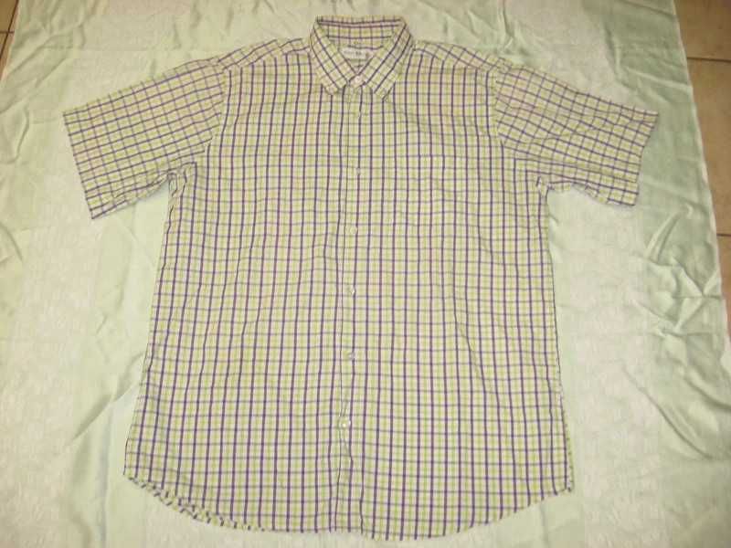 Koszula krótki rękaw kratka Royal Class Comfort L 44 kieszonka