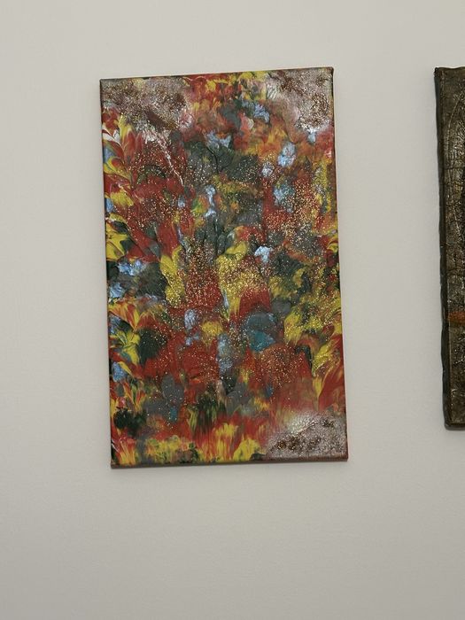 Quadro de parede abstrato multicor
