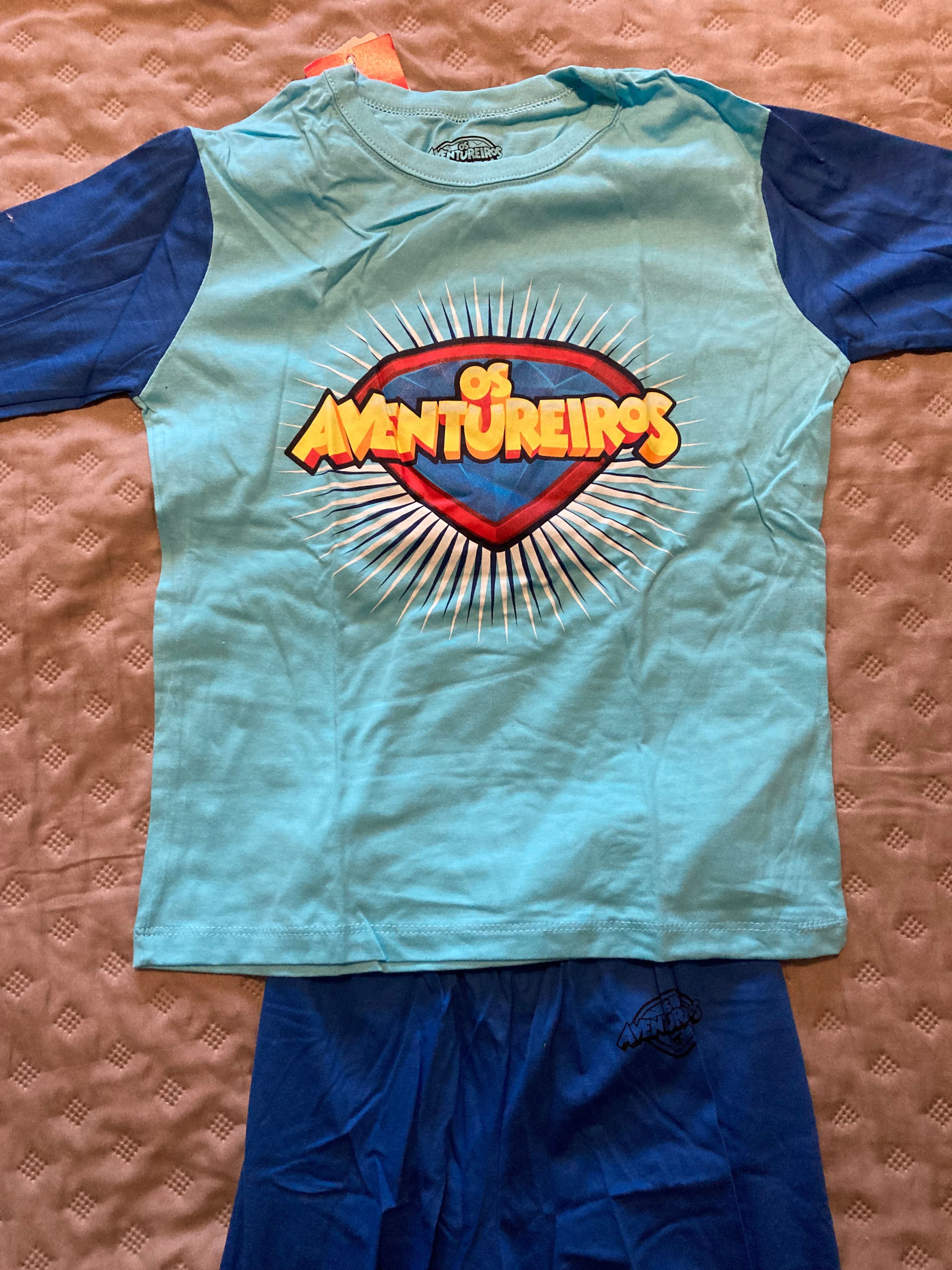 Conjunto de pijama Luccas Neto (algodão - azul - 8 anos)- novo