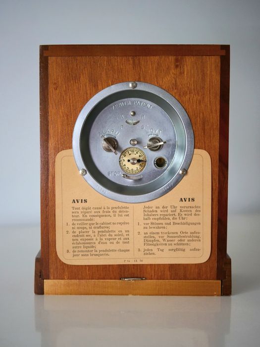 Zenith zegar biurkowy swiss made szwajcarski budzik na monety vintage