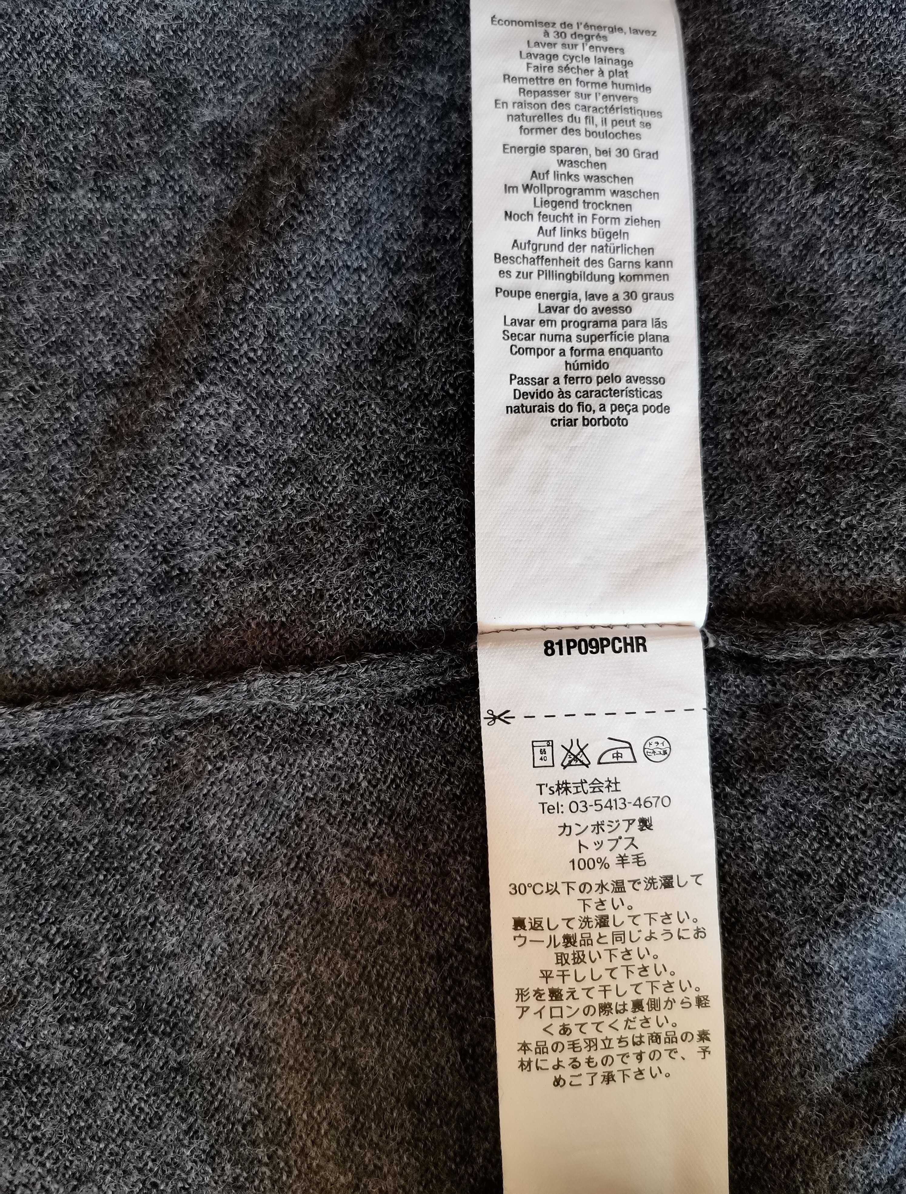 Sweter męski wełniany merino wool 100% - Topman Premium Muscle Fit