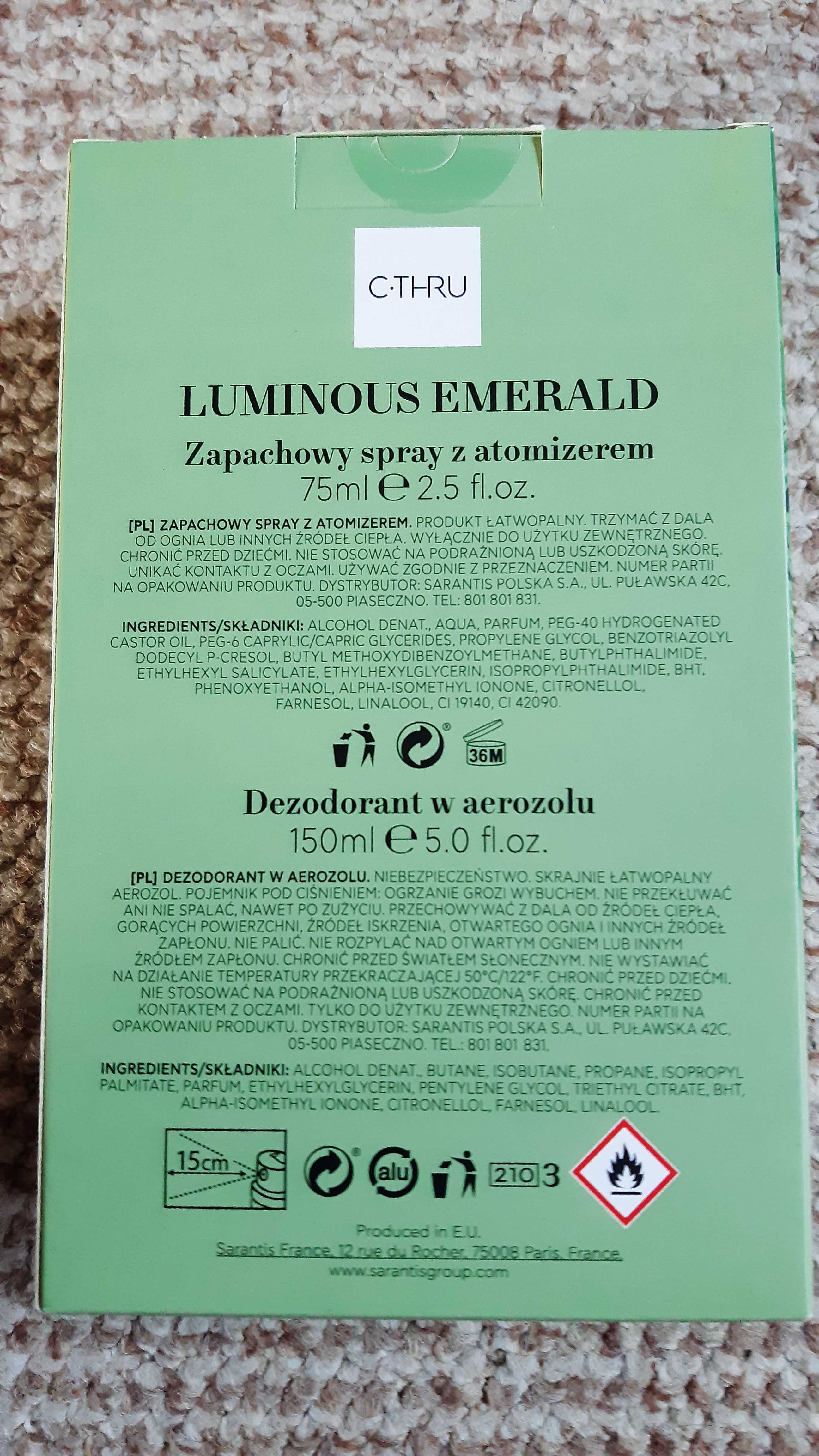 Nowy C-THRU Luminous Emerald zestaw prezentowy