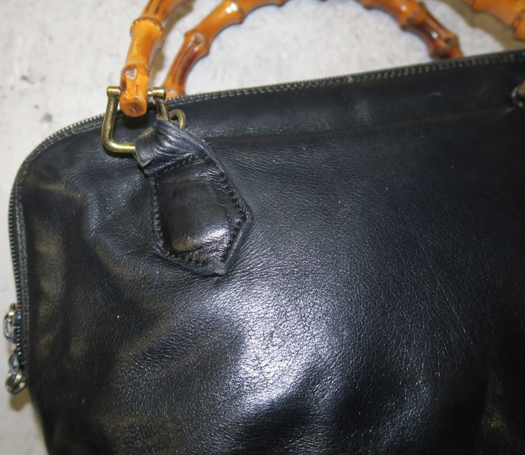 Gucci torebka do ręki z bambusową rączką