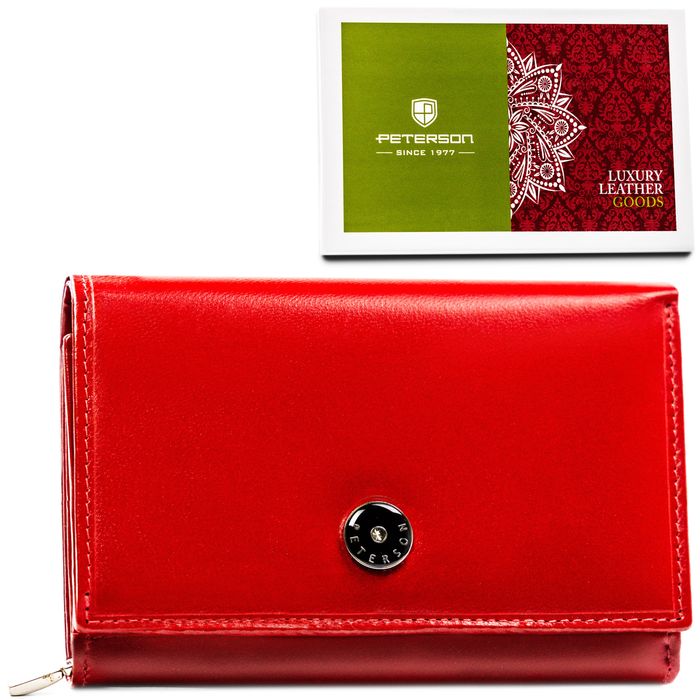 portfel damski skórzany ptn d15-ngv-7551 red