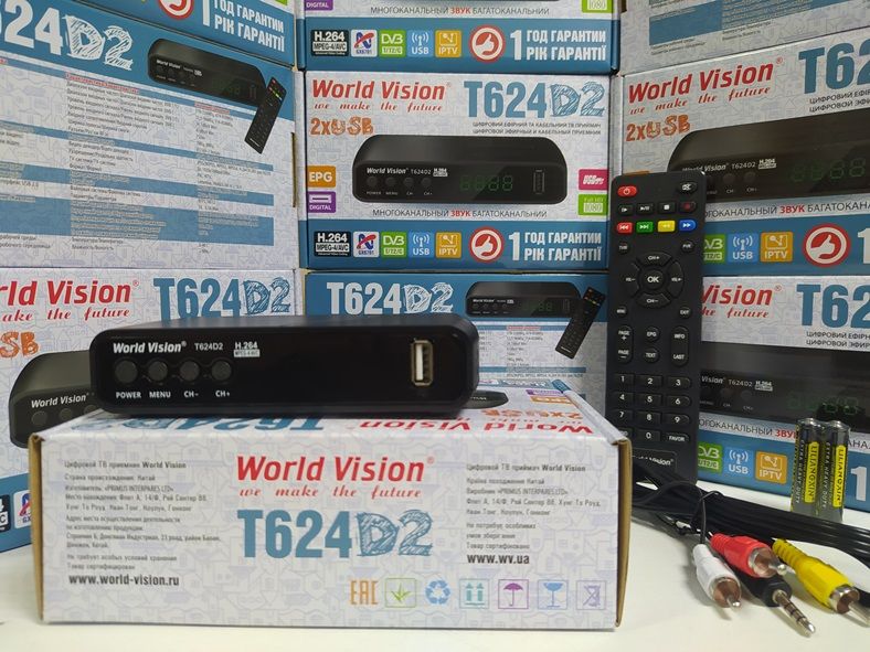 World Vision T624D2 приставка т2 приемник тюнер ресивер DVB-T2/C YouTu