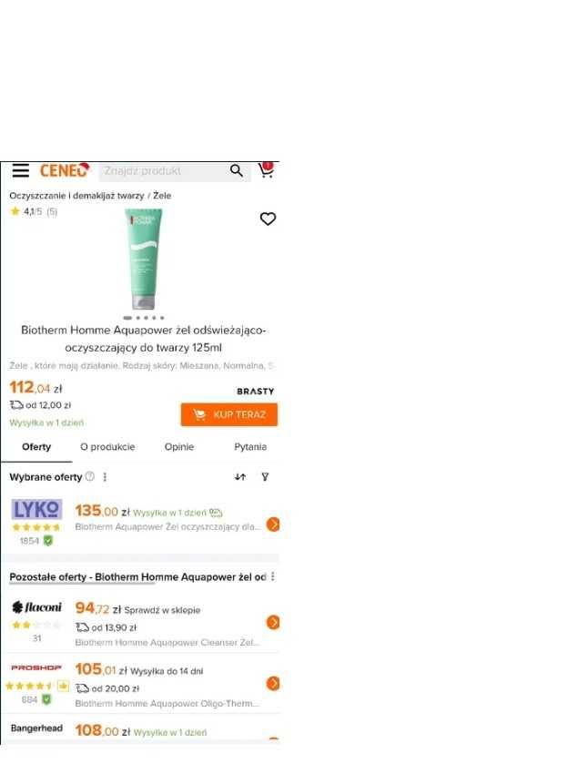Biotherm Homme Aquapower Oligo-Thermal Fresh Gel 125 ml
