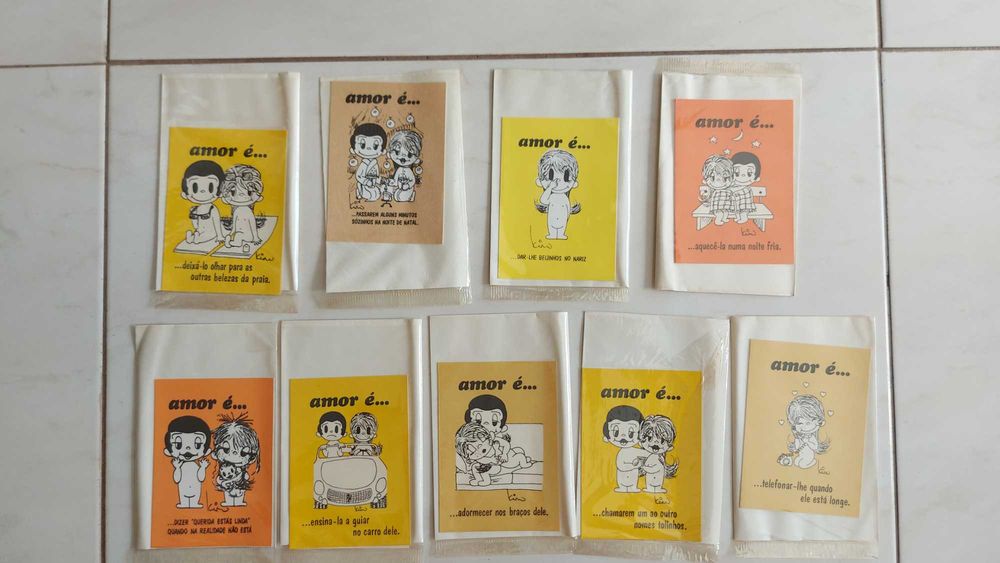 Cartões postais e cartões com frases