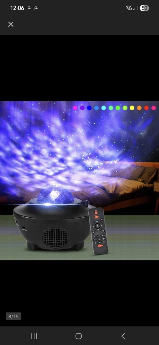 Głośnik bluetooth rzutnik projektor gwiazd + pilot