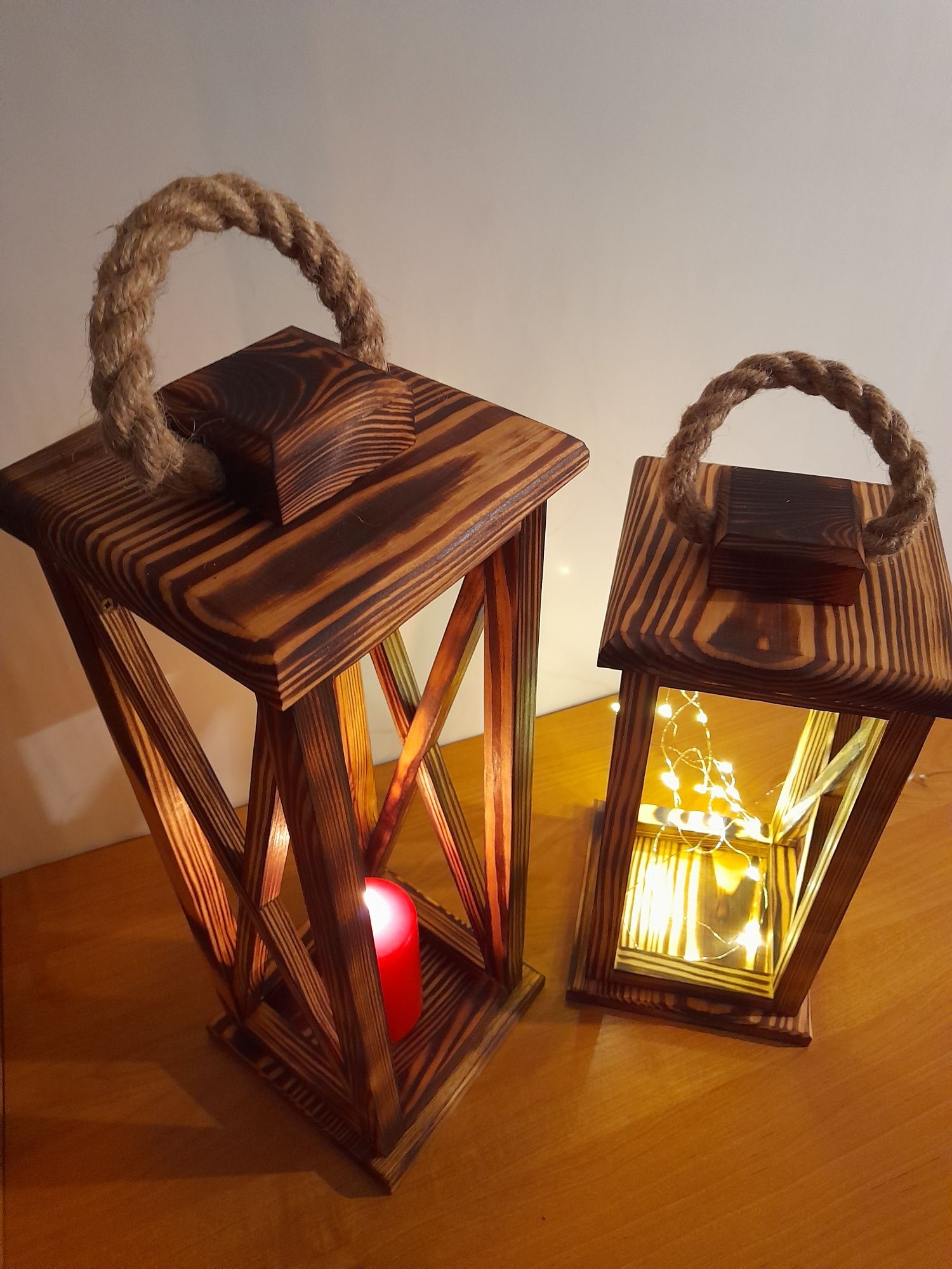 2 x OPALANY lampion drewniany