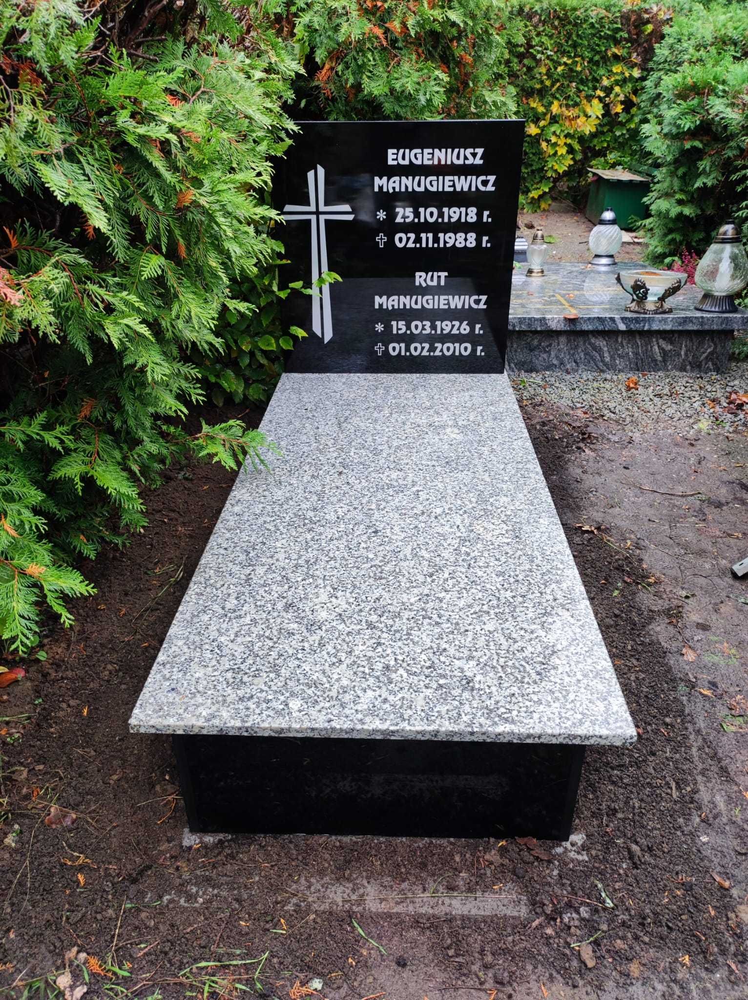 Nagrobki hybrydowe, połączenie granitu i kompozytu. 3120zł.
