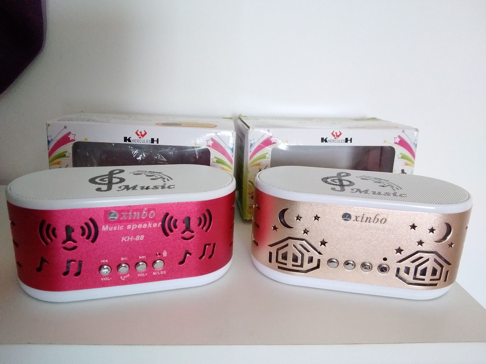 Electrónica: Colunas MP3 USB música bom som (dourado ou rosa)