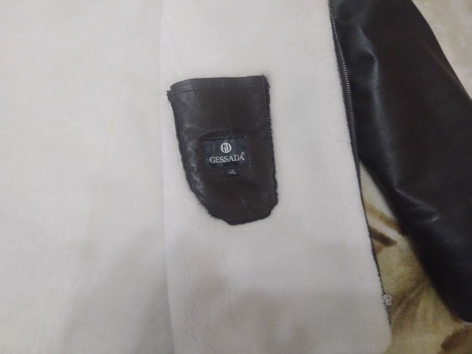 Куртка чоловіча зимова кожана Gessada