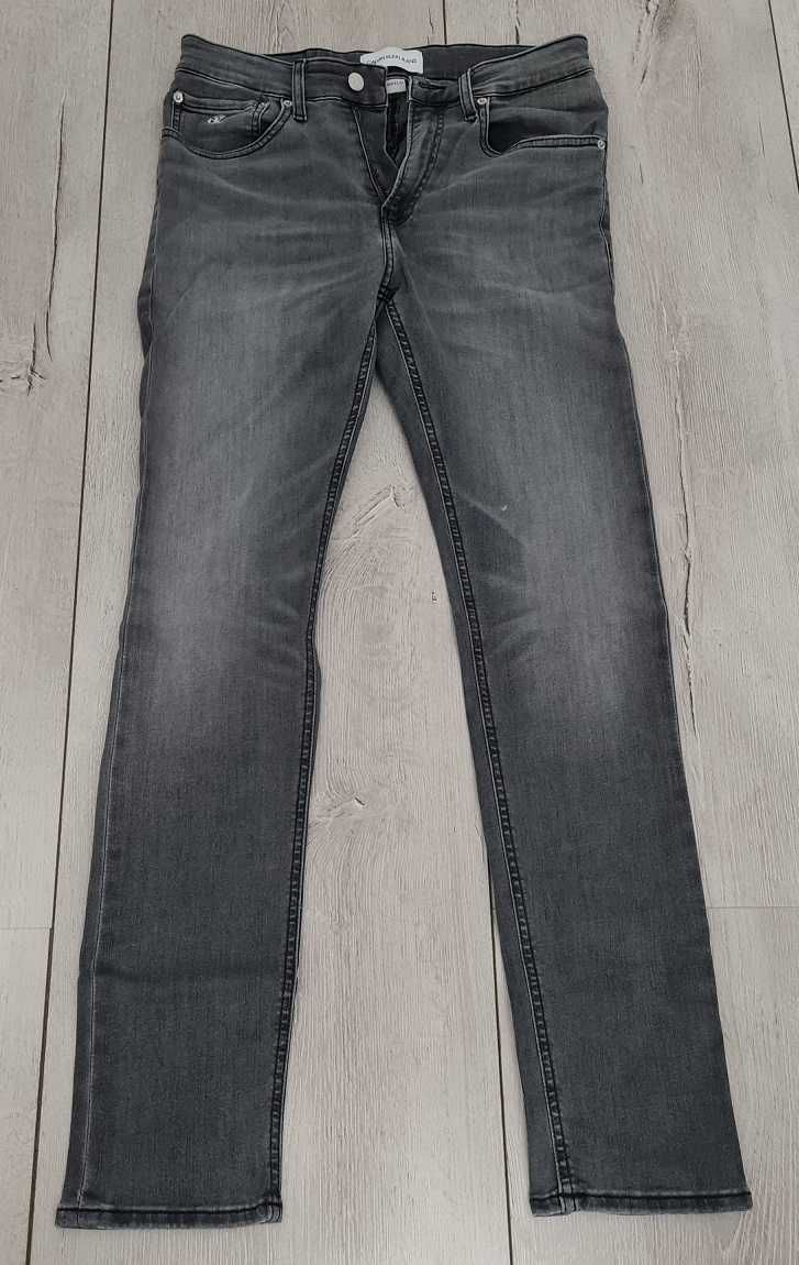 NOWE Spodnie męskie skinny CALVIN KLEIN JEANS slim W31 L32 jasne/szare