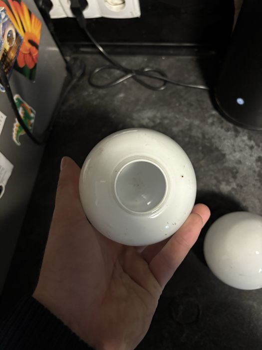 Białe klosze 2 szt w ksztalcie jaja