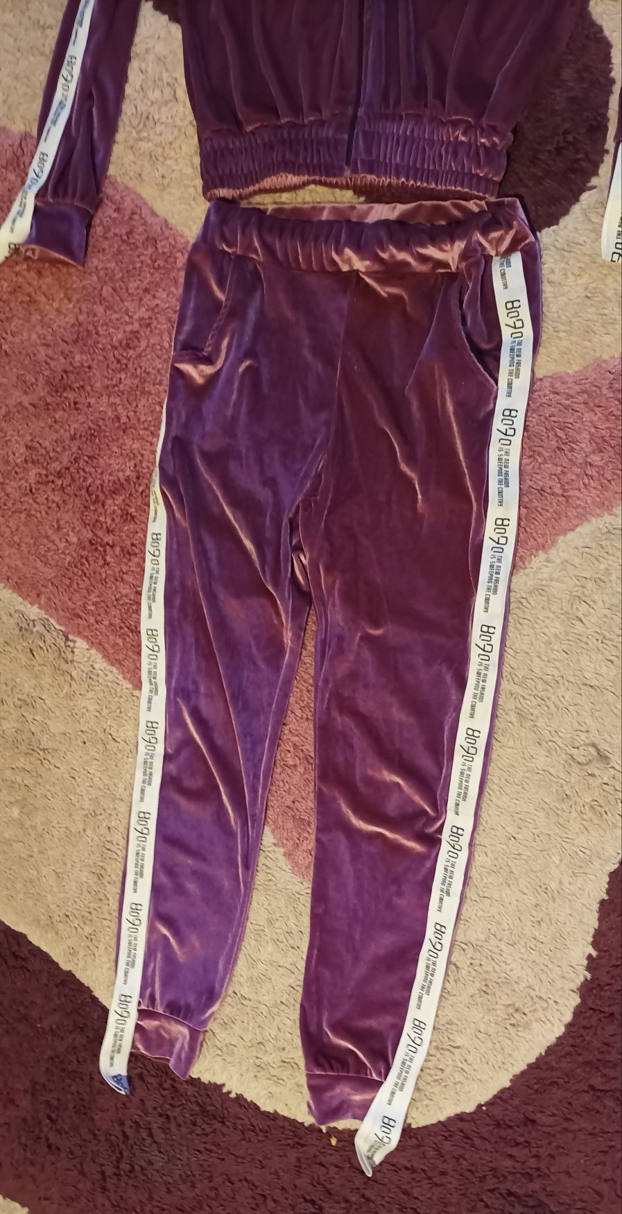 Dres welurowy różowy m 38