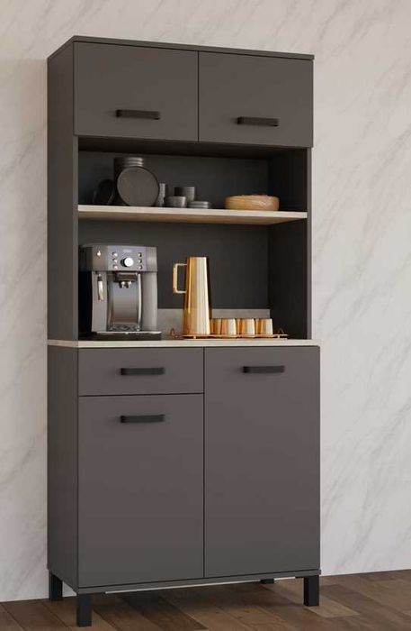 Bufet Kredens Kuchenny Linda Antracyt 80 cm + Blat