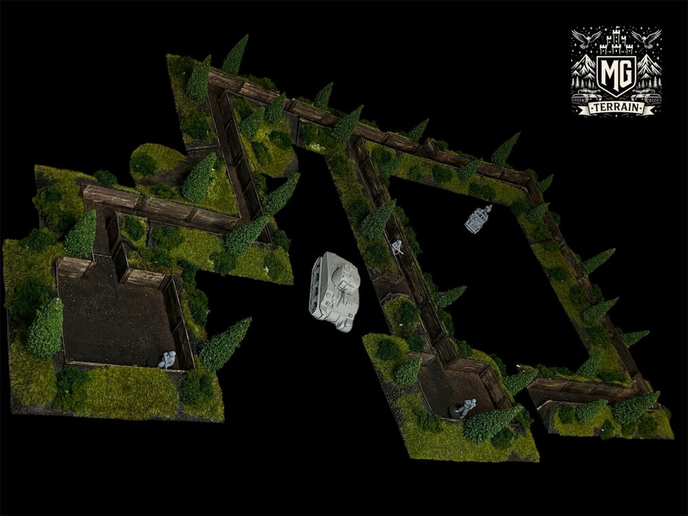 Tereny do gier bitewnych okopy modułowe makieta bolt action warlord