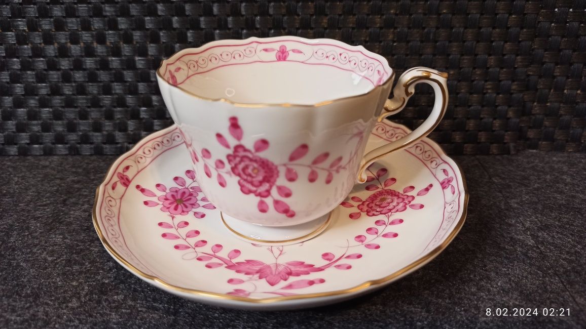 Porcelana MEISSEN DUO Miśnia  Indyjska Purpura Kolekcjonerska