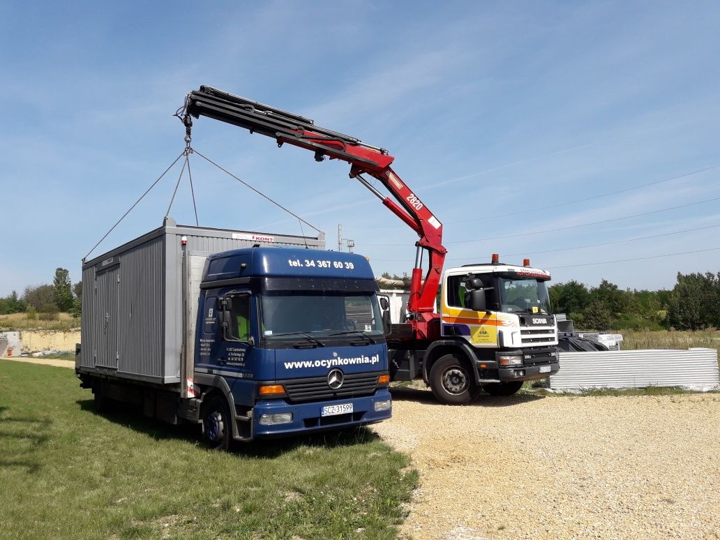 Wynajem kontenerów biurowych, socjalnych i magazynowych, transport HDS