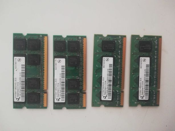 Memórias RAM 2x1Gb + 2x512Mb