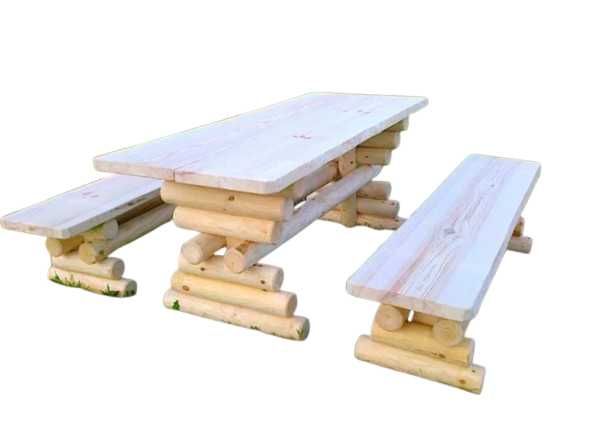 Proste Meble Ogrodowe Komplet Dwie Ławy i Stół