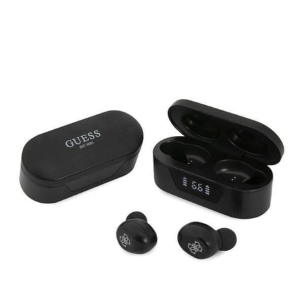 Słuchawki Bluetooth Guess TWS + stacja dokująca - czarne