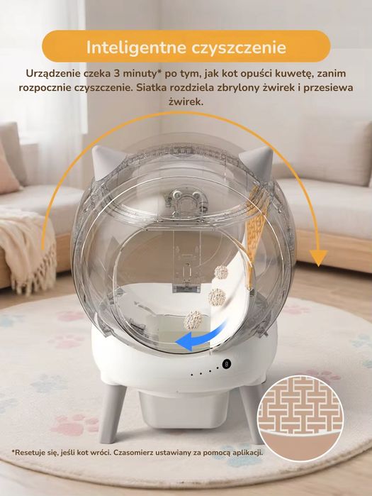 Samoczyszcząca automatyczna kuweta dla kota WIFI APLIKACJA KOSTOR NEKO