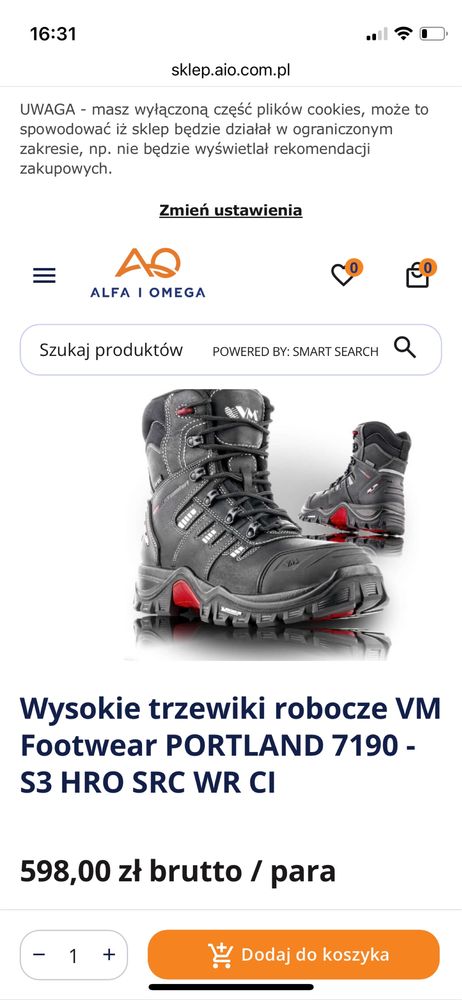 Wysokie trzewiki robocze VM Footwear PORTLAND 7190 - S3 HRO SRC WR CI