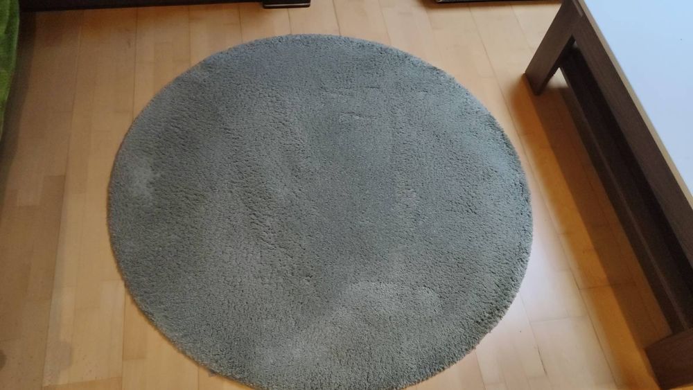 Dwie sztuki - dywan okrągły IKEA 130 cm szary-zielony