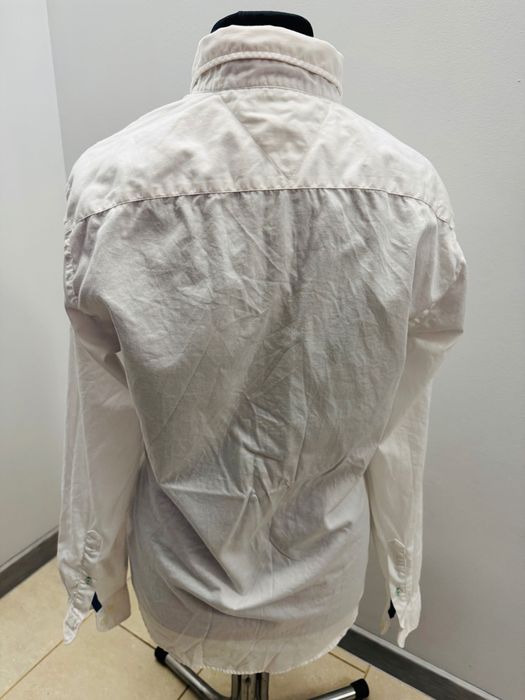 Tommy Hilfiger biała męska koszula r. S logowana 100% bawełna jak nowa