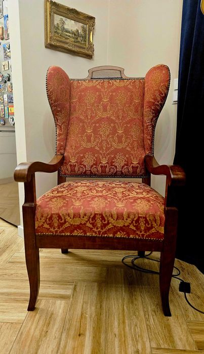 Fotel uszak biedermeier