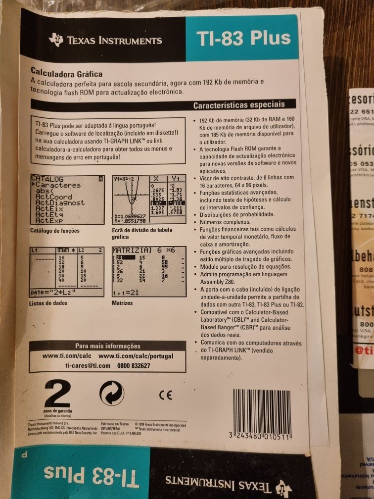 Máquina Calculadora Gráfica  TI-83 Plus